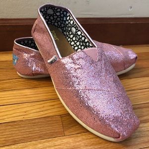 New Sparkly Pink Toms without box or tags